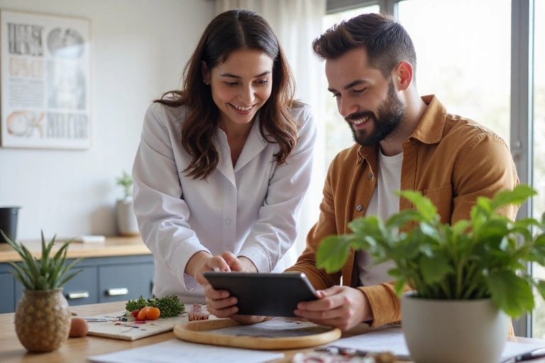 Nutritionist consulting with a client